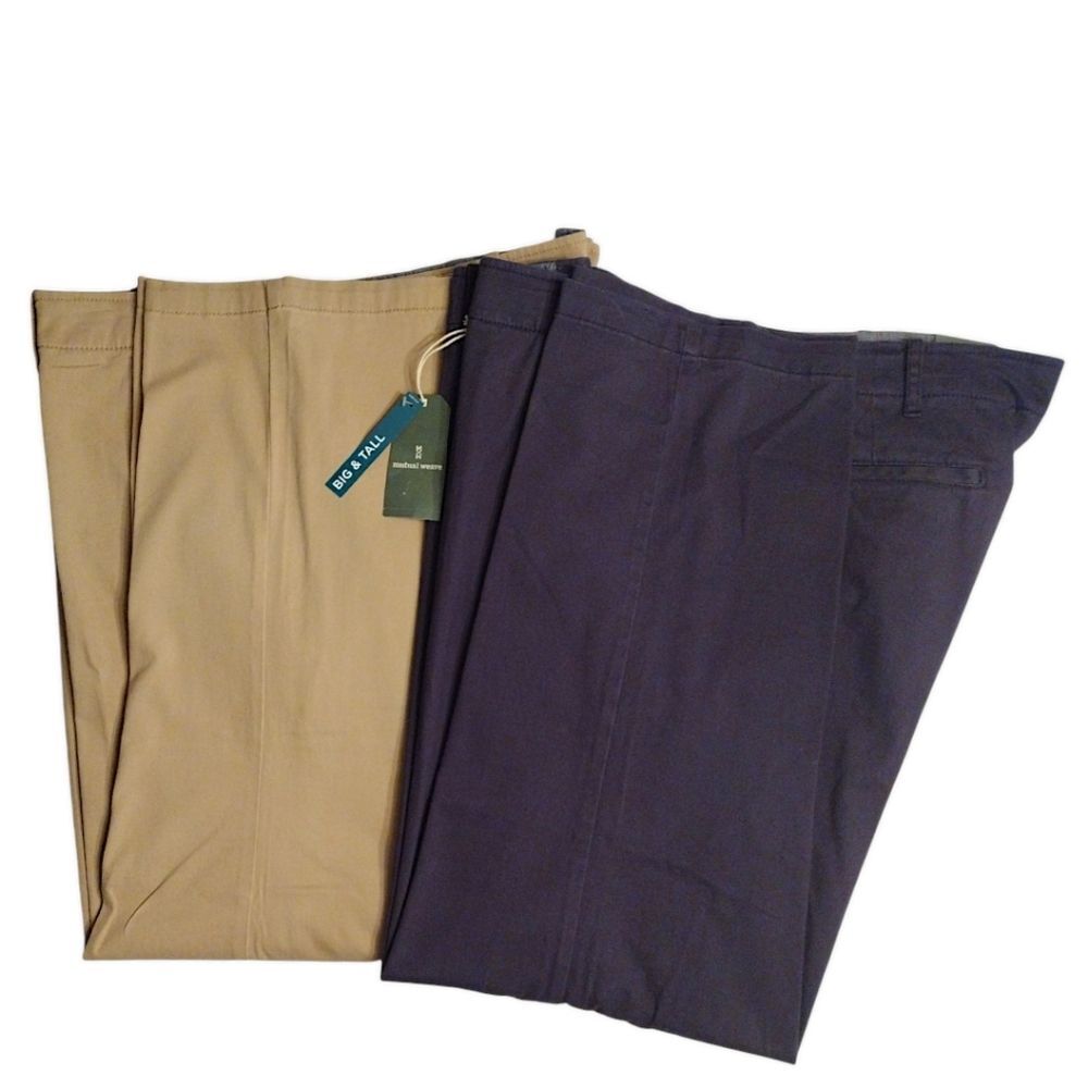BUNDLE Mutual Weave 'Officer Chino' Relaxed Straight Pant, 44/30, Navy/Khaki